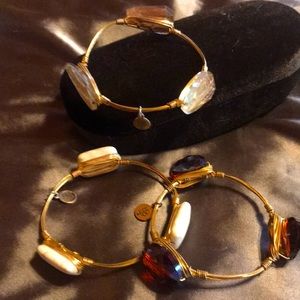 EUC Bourbon and Bowties bangle bracelets